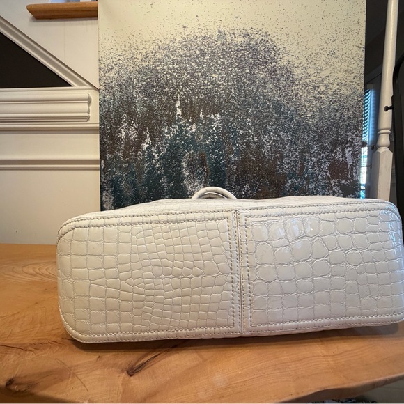 Cole Haan White Croc Embossed Patent Leather Hobo Bag - Picture 10 of 16